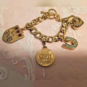 Juicy couture vintage charm bracelet with 3 charms